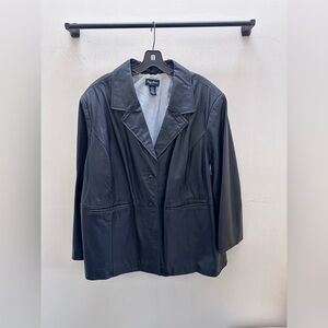 Maggie Barnes Black Leather Women's Jacket-
size 3X/26-28W-GREAT CONDITION!